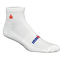 High Performance Quarter Moisture Wicking Sock w/ Knit In Logo